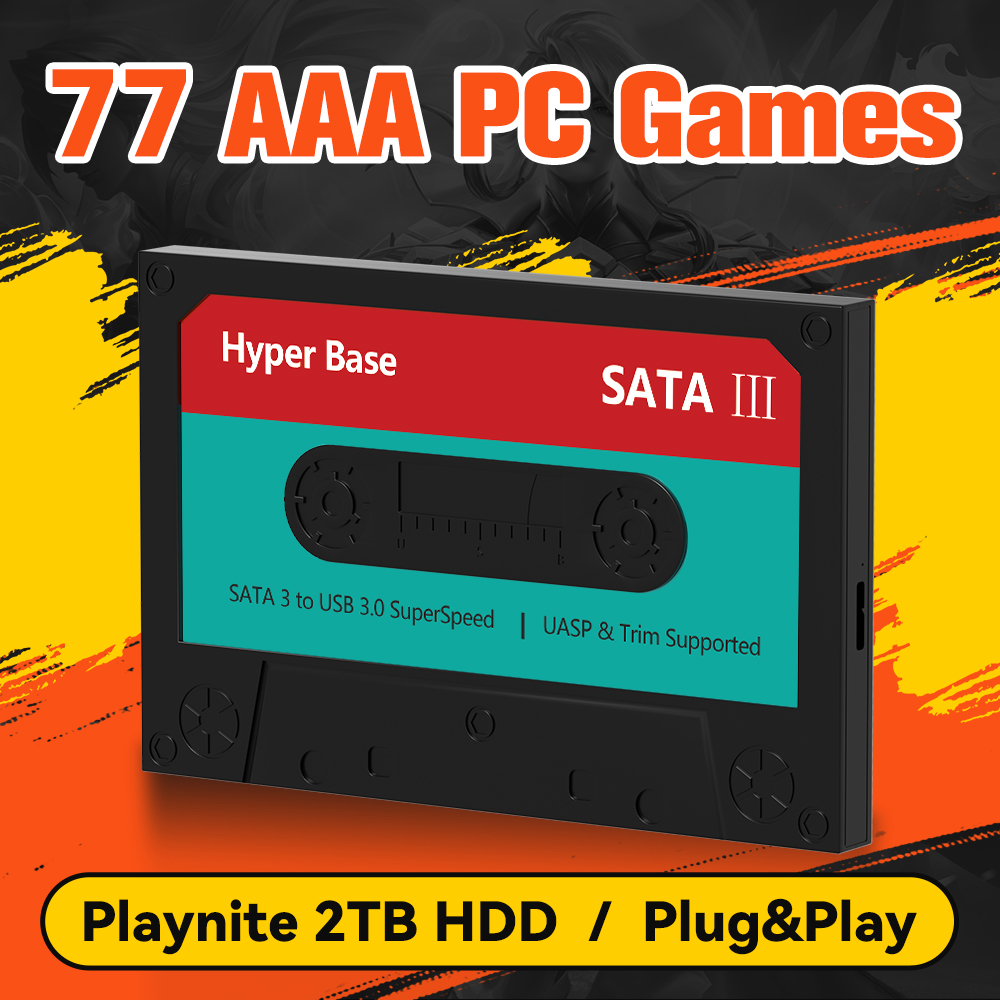 Retro Gaming Emulator Pc - ฮาร์ดดิสก์เกมมิ่ง Playnite 2TB พร้อมเกม AAA 77