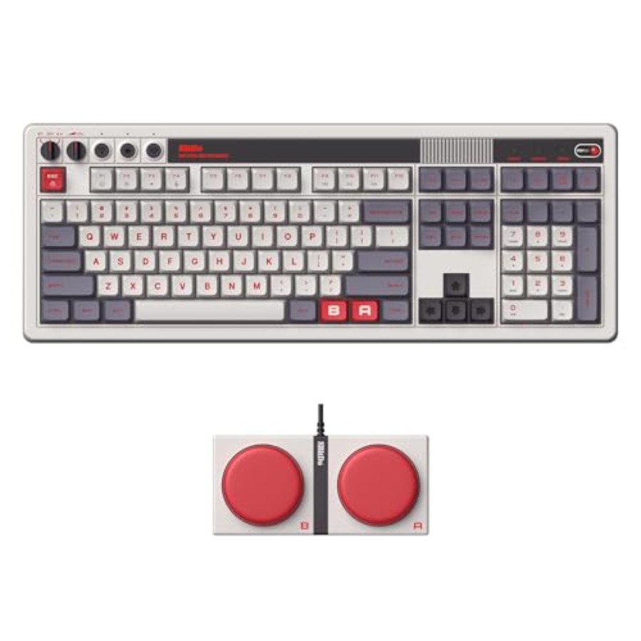 Retro Gaming Uk - คีย์บอร์ดกลไก Retro 108 สำหรับเล่นเกมและใช้งานในสำนักงาน คีย์แคป ABS