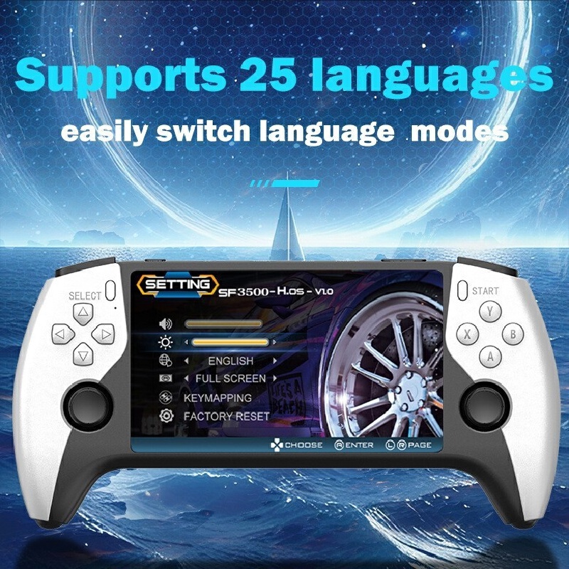 Retro Gaming Devices - คอนโทรลเลอร์เกมไร้สายแบบมัลติฟังก์ชัน 2-in-1 สไตล์เรโทร พร้อมอุปกรณ์เล่นเกมพกพา Sf3500pro หน้าจอ