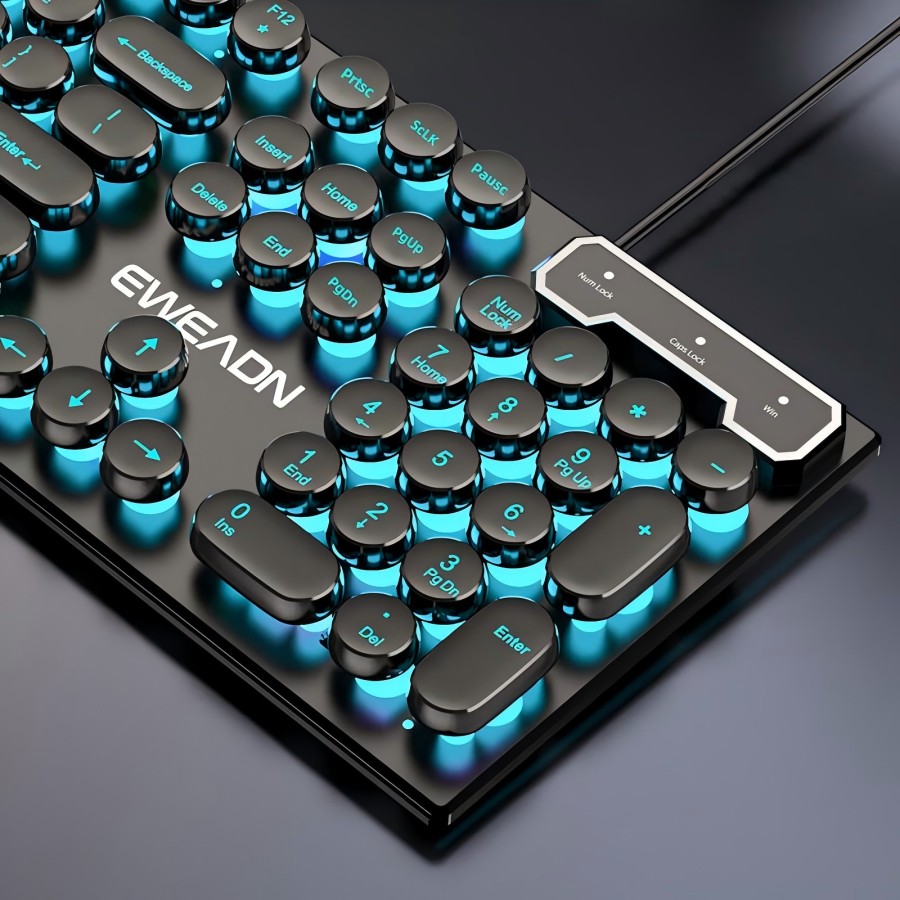 Retro Gaming Laptop - EWEADN คีย์บอร์ดเกมเครื่องพิมพ์ดีด, 104 คีย์, Retro Punk