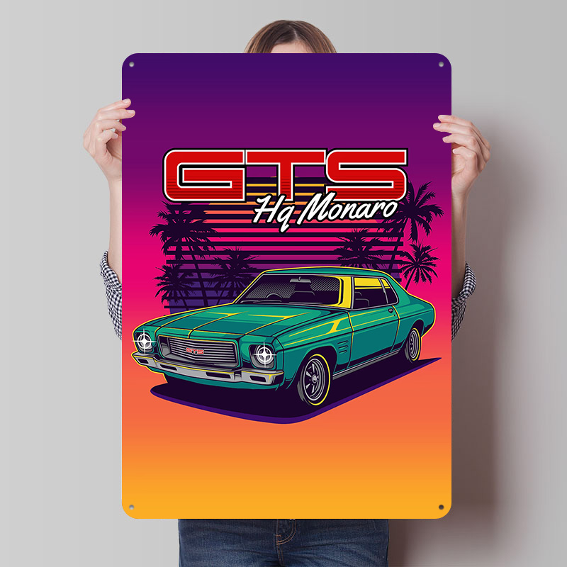 Retro Gaming At Home - โปสเตอร์โลหะรถยนต์ HQ Monaro GTS สไตล์เรโทร งานศิลปะติดผนังแบบกำหนดเอง