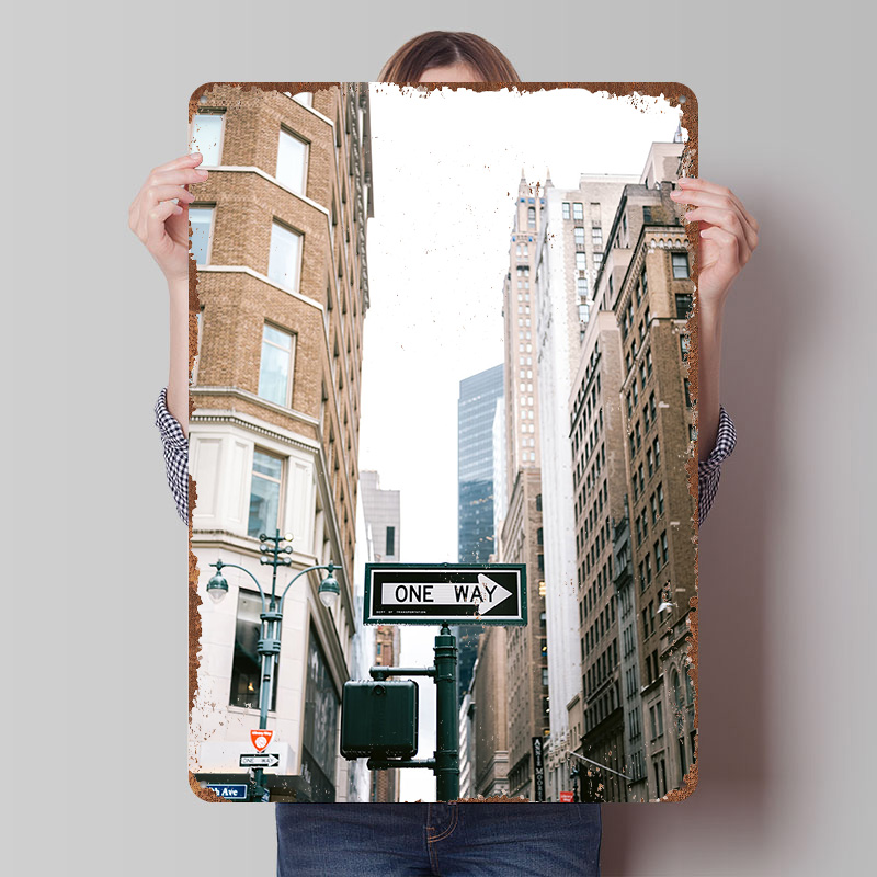 Retro Gaming York - ป้ายโลหะวินเทจ Fifth Avenue New York แบบสั่งทำได้