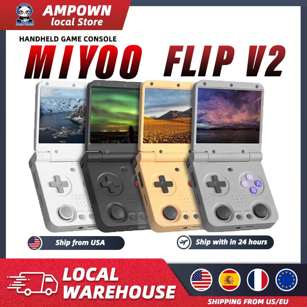 Retro Gaming Os Linux - เครื่องเล่นเกมพกพา MIYOO Flip V2 หน้าจอ IPS