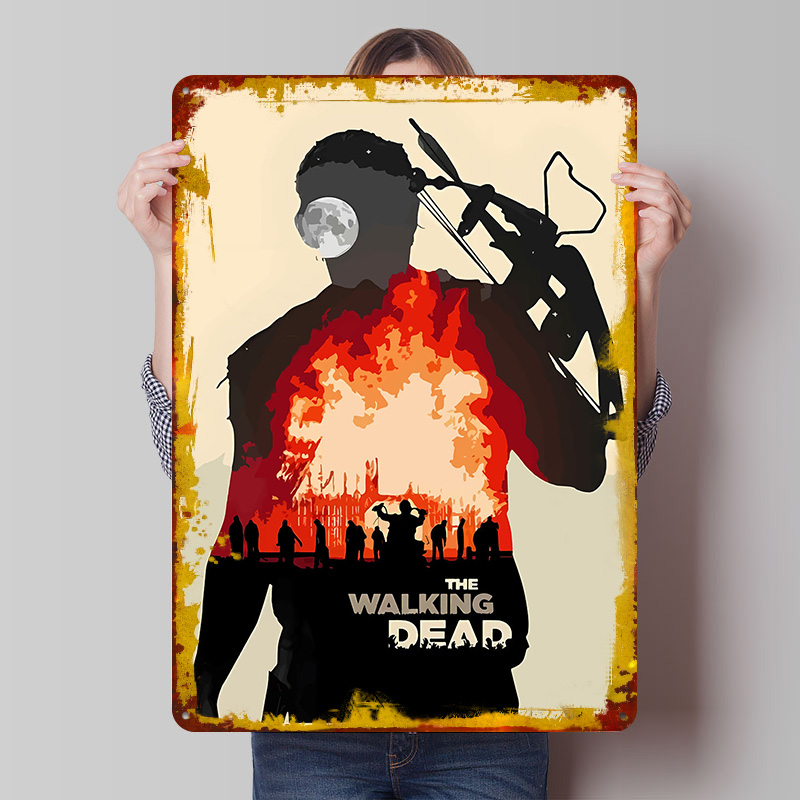 Retro Gaming At Home - โปสเตอร์โลหะลาย The Walking Dead แบบกำหนดเอง ศิลปะติดผนังสไตล์เรโทร
