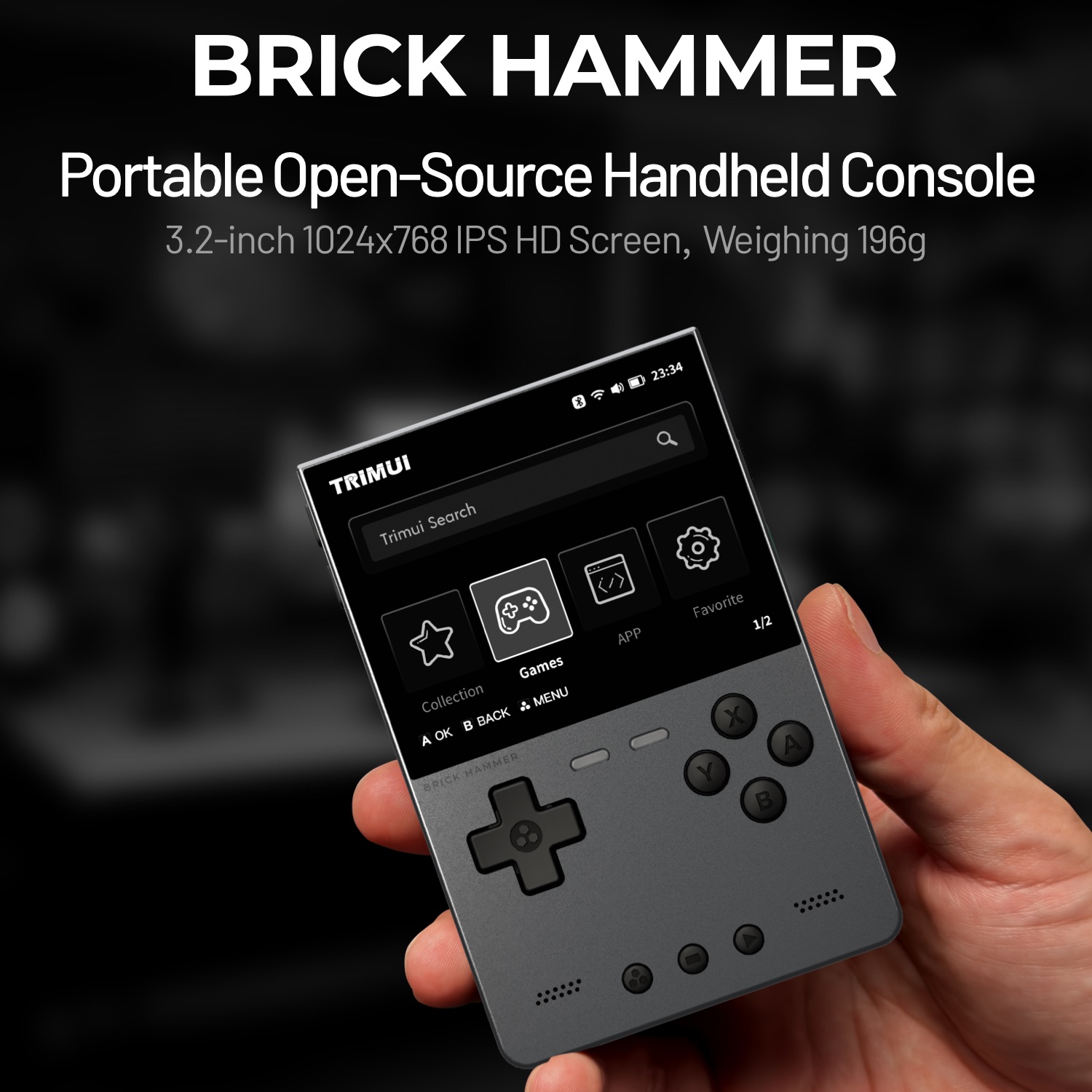 Retro Gaming Kiosk - เครื่องเล่นเกมพกพา TRIMUI BRICK HAMMER สไตล์เรโทร ระบบ