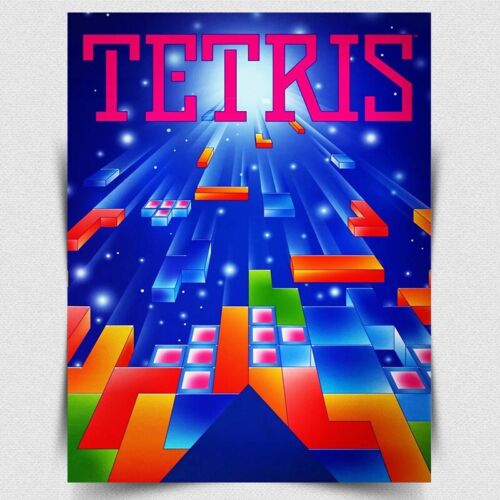 Retro Gaming Room - TETRIS METAL SIGN PLAQUE - ป้ายโลหะตกแต่งผนังลายเกมอาร์เคดสไตล์เรโทรสำหรับห้องเล่นเกม