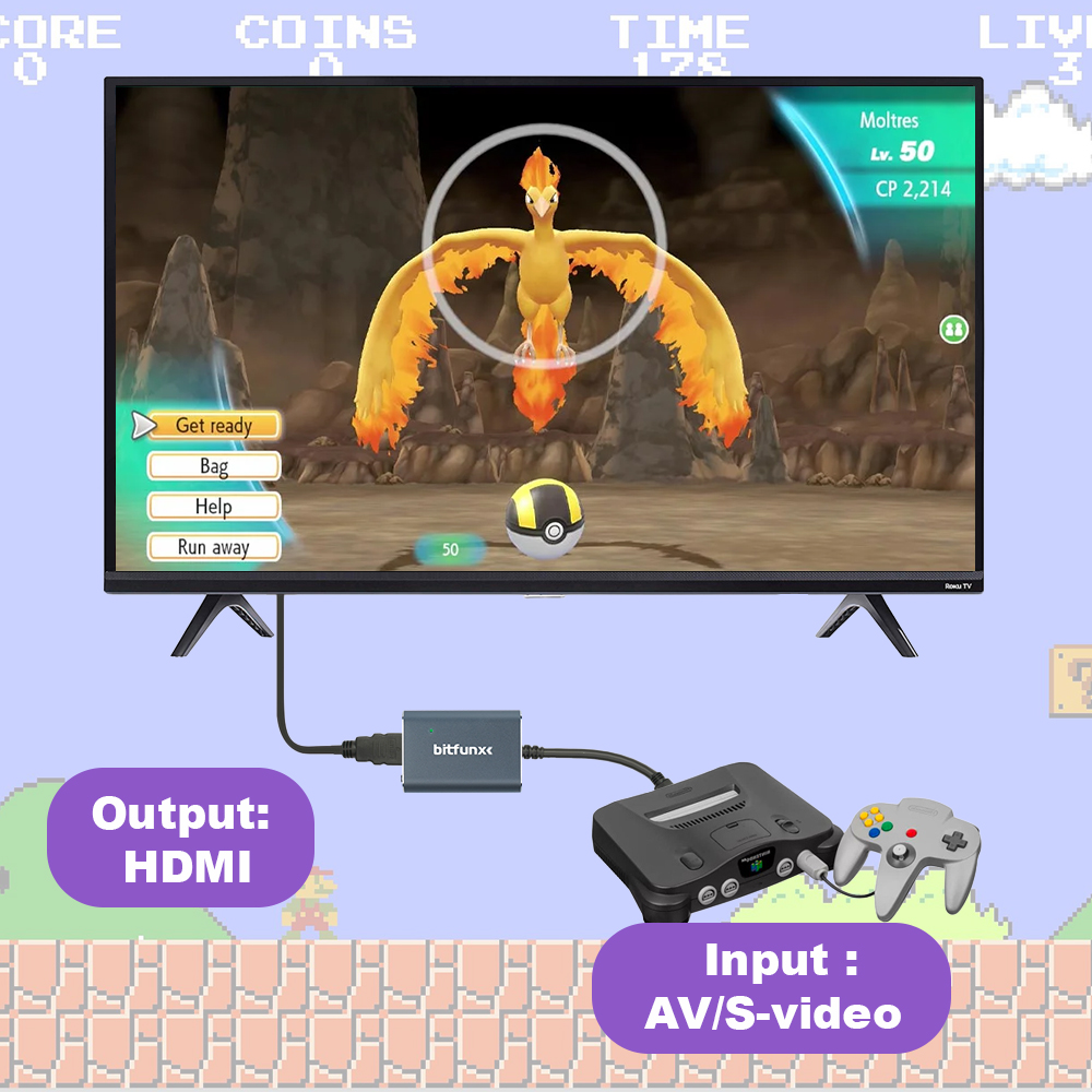 Bitfunx 720P Svideo/AV ไปยังอะ - Retro Gaming Video บทวิจารณ์และราคา