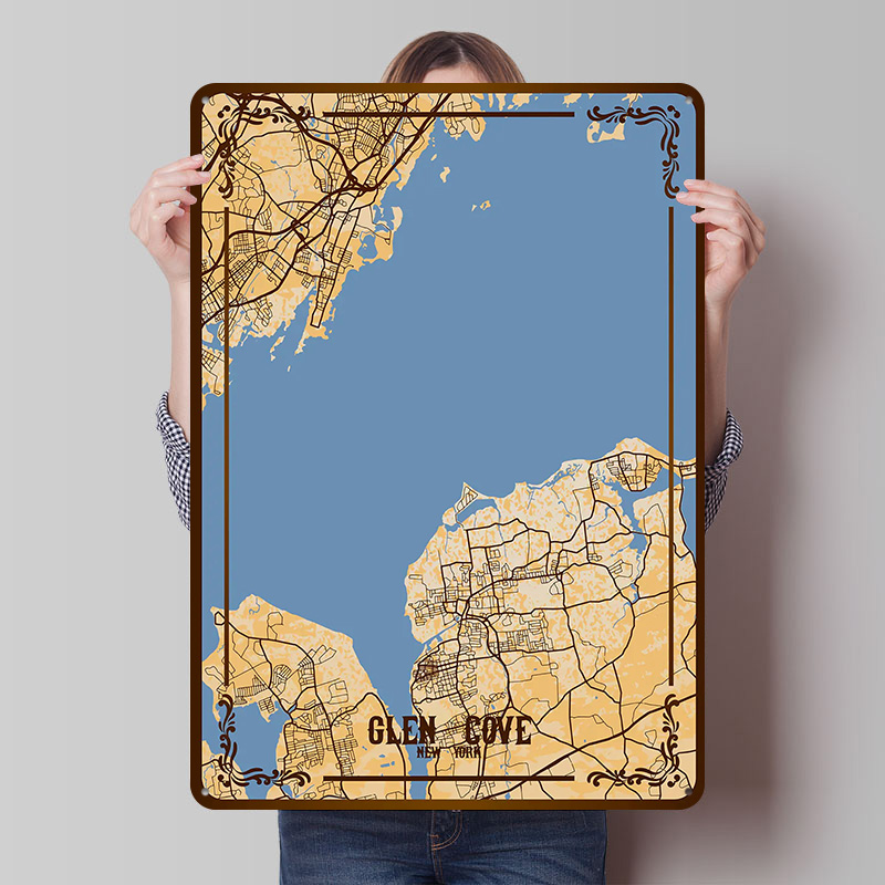 โปสเตอร์แผนที่เมืองเกลนโคฟ นิว - Retro Gaming York บทวิจารณ์และราคา