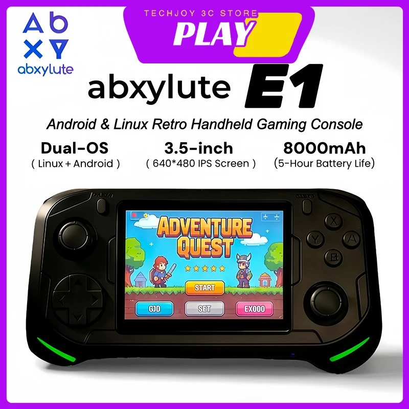 Abxylute E1 คอนโซลเกมมือถือ RK - Retro Gaming Os Linux บทวิจารณ์และราคา