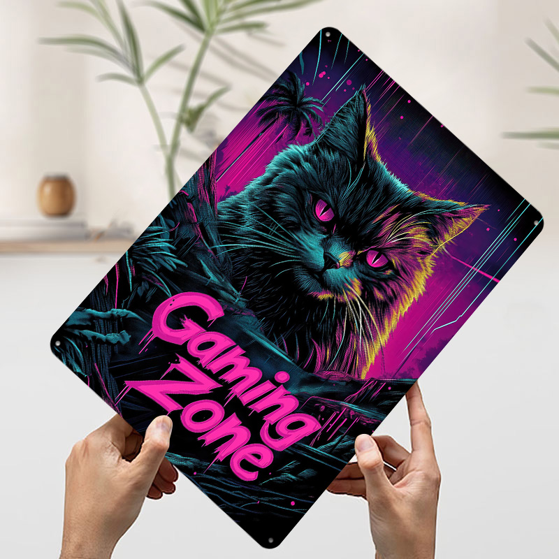 โปสเตอร์โลหะลายแมวเกมเมอร์ งาน - Retro Gaming At Home บทวิจารณ์และราคา