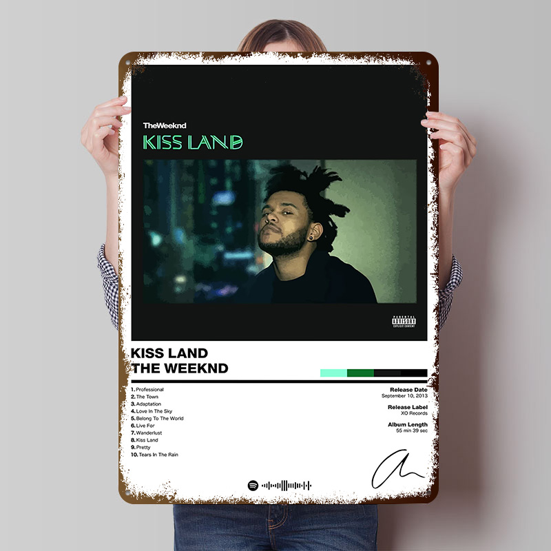 โปสเตอร์โลหะ The Weeknd - Kiss - Retro Gaming Island บทวิจารณ์และราคา