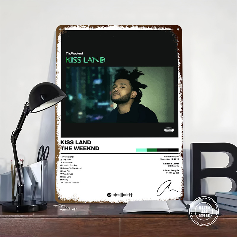 โปสเตอร์โลหะ The Weeknd - Kiss - Retro Gaming Island บทวิจารณ์และราคา