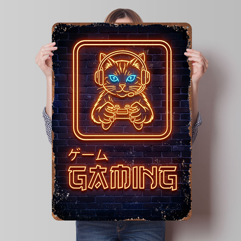 โปสเตอร์พิมพ์ลายแมวเกมเมอร์นีอ - Retro Gaming At Home บทวิจารณ์และราคา