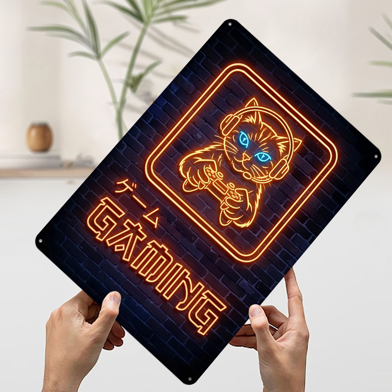 โปสเตอร์พิมพ์ลายแมวเกมเมอร์นีอ - Retro Gaming At Home บทวิจารณ์และราคา