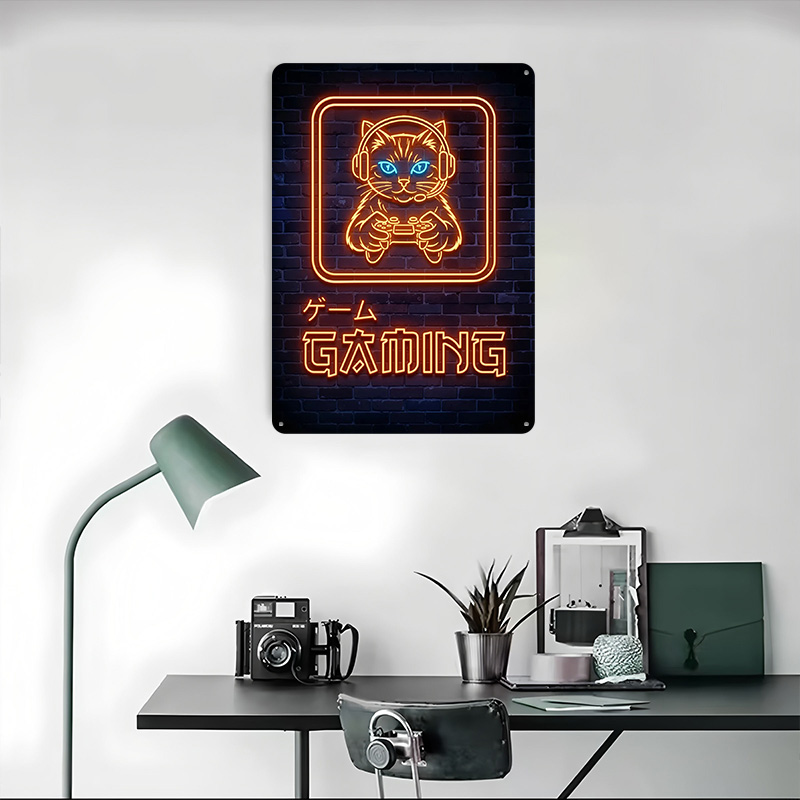 โปสเตอร์พิมพ์ลายแมวเกมเมอร์นีอ - Retro Gaming At Home บทวิจารณ์และราคา
