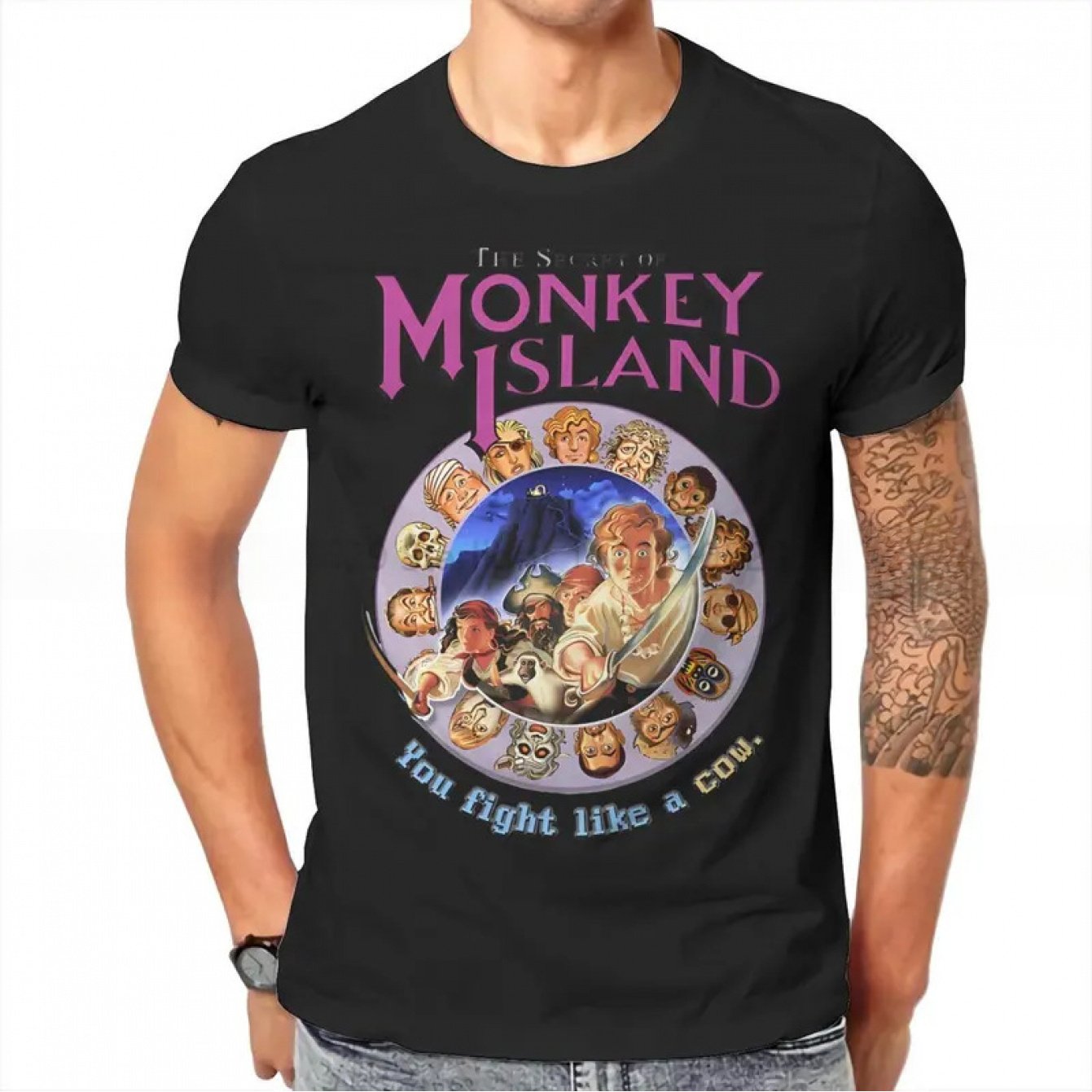 เสื้อยืดวินเทจลายเกม Men's Sec - Retro Gaming Island บทวิจารณ์และราคา